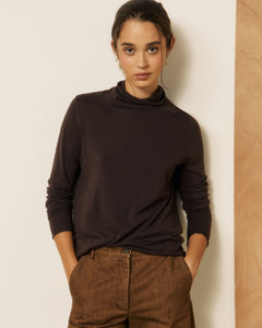 T-shirt Femme en Coton & Modal Chocolat Typhan