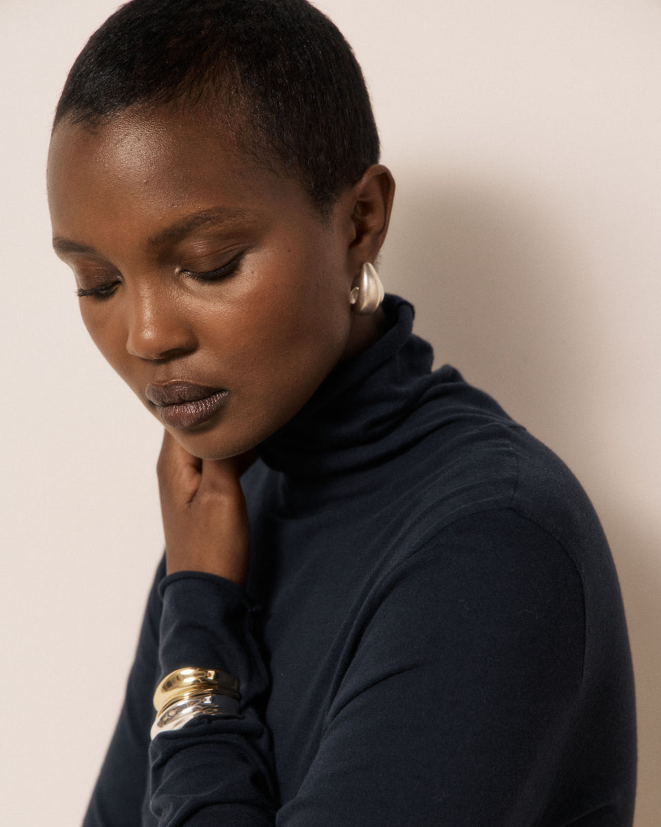 T-shirt Femme en Coton & Modal Bleu Nuit Typhan - Image 3