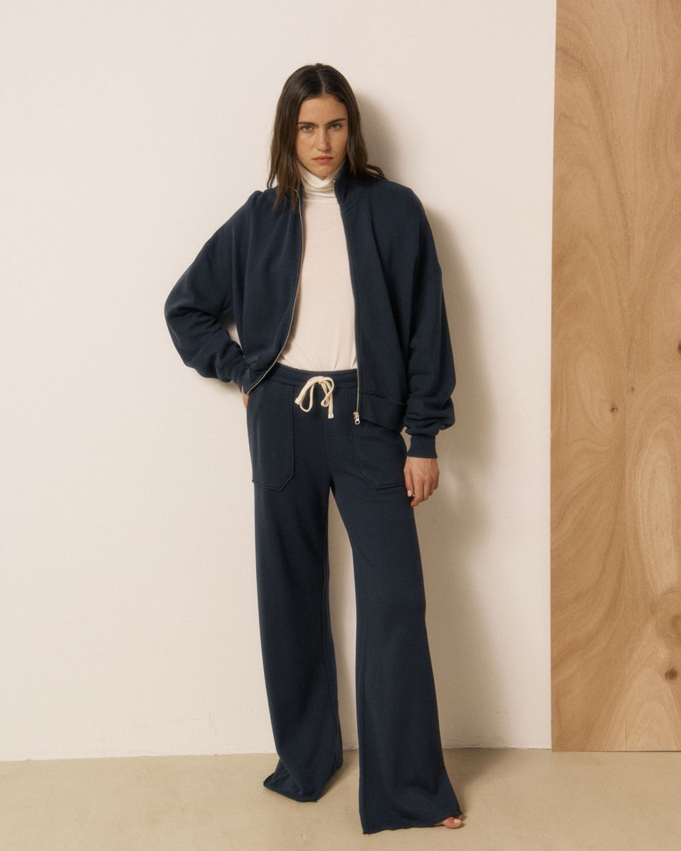 Sweatshirt Femme en Molleton Bleu Nuit Typha - Image 3