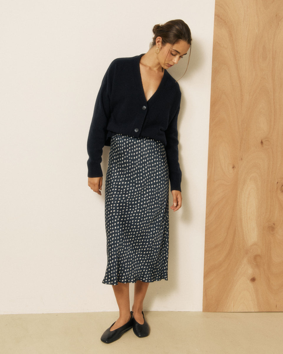 Cardigan da donna in lana e cashmere blu navy Mosine - Image 2