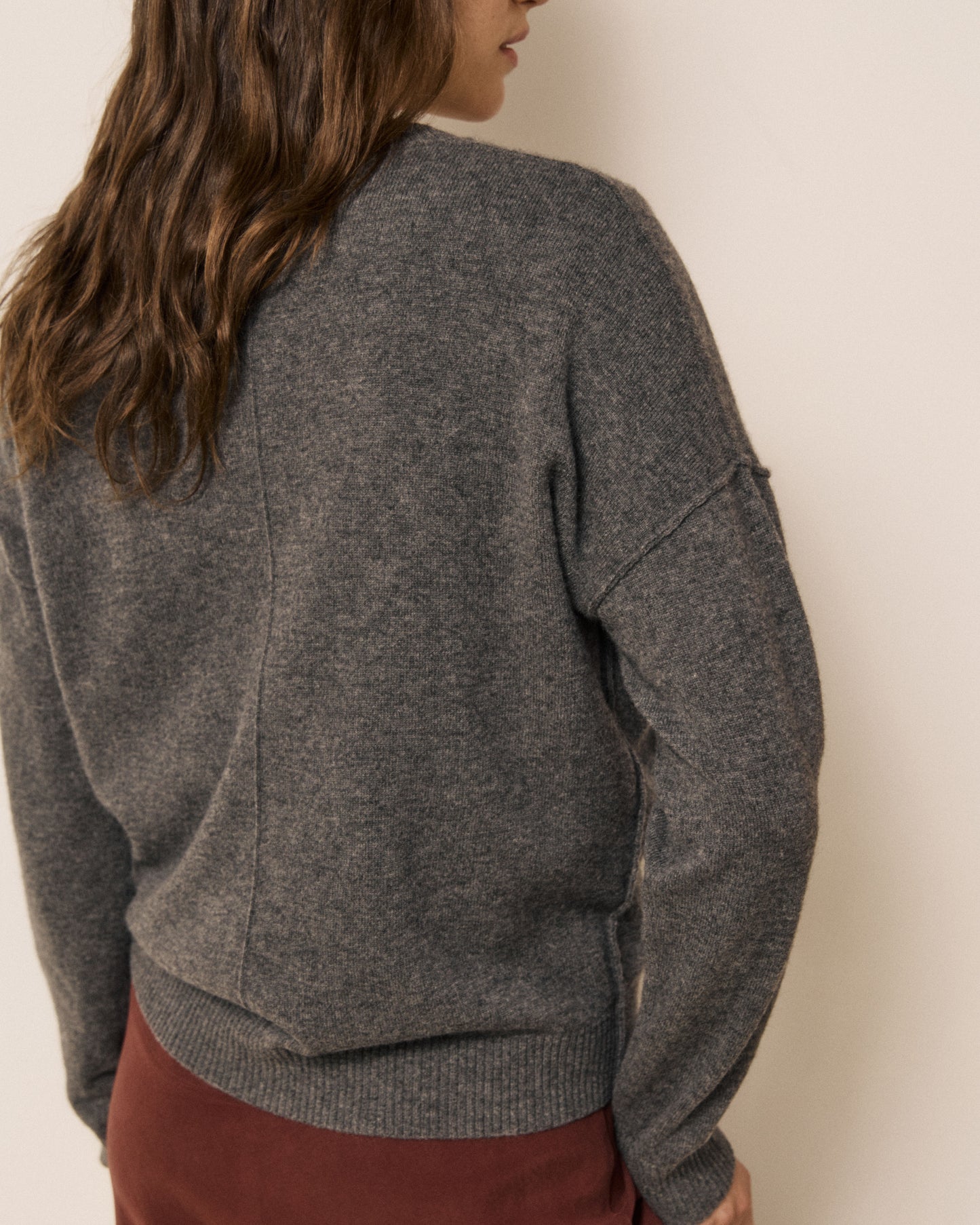 Pull Femme en Laine & Cachemire Gris Mino