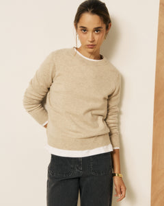 Pull Femme en Laine & Cachemire Ecru Matsya