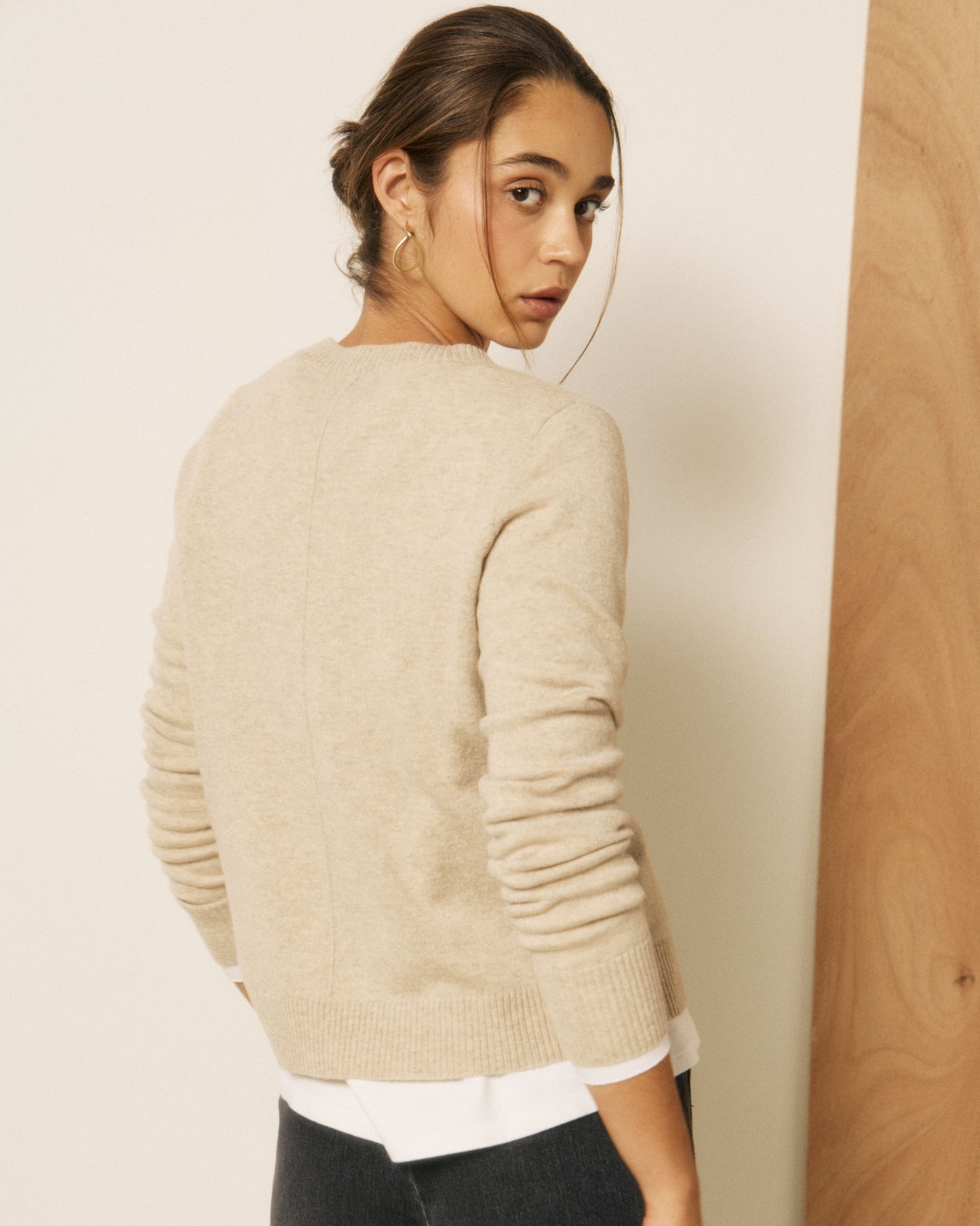 Pull Femme en Laine & Cachemire Ecru Matsya
