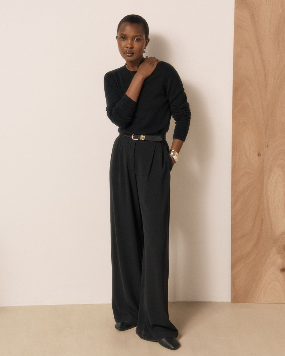 Pull Femme en Laine & Cachemire Noir Matsya - Image 2