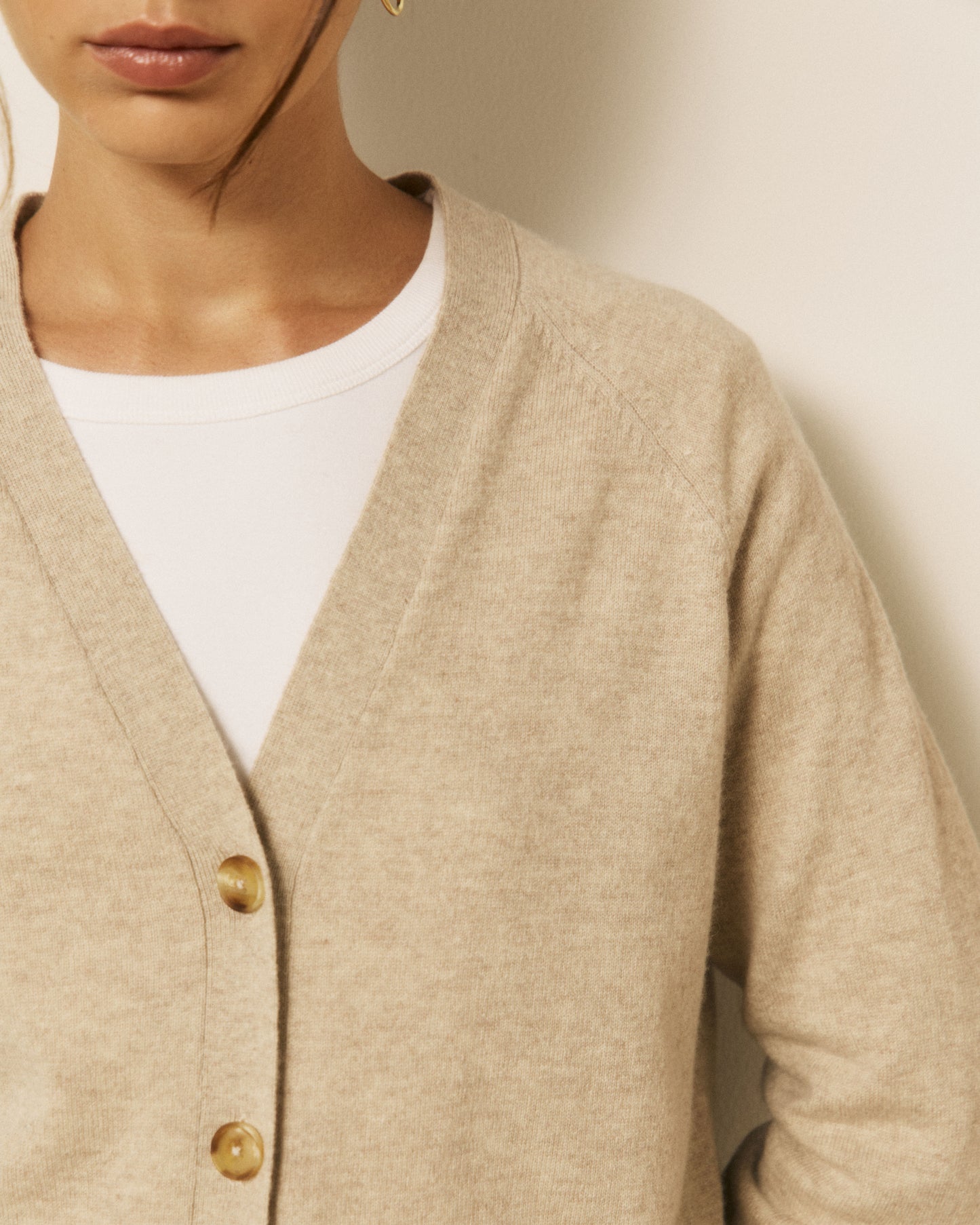 Cardigan Femme en Laine & Cachemire Ecru Moran