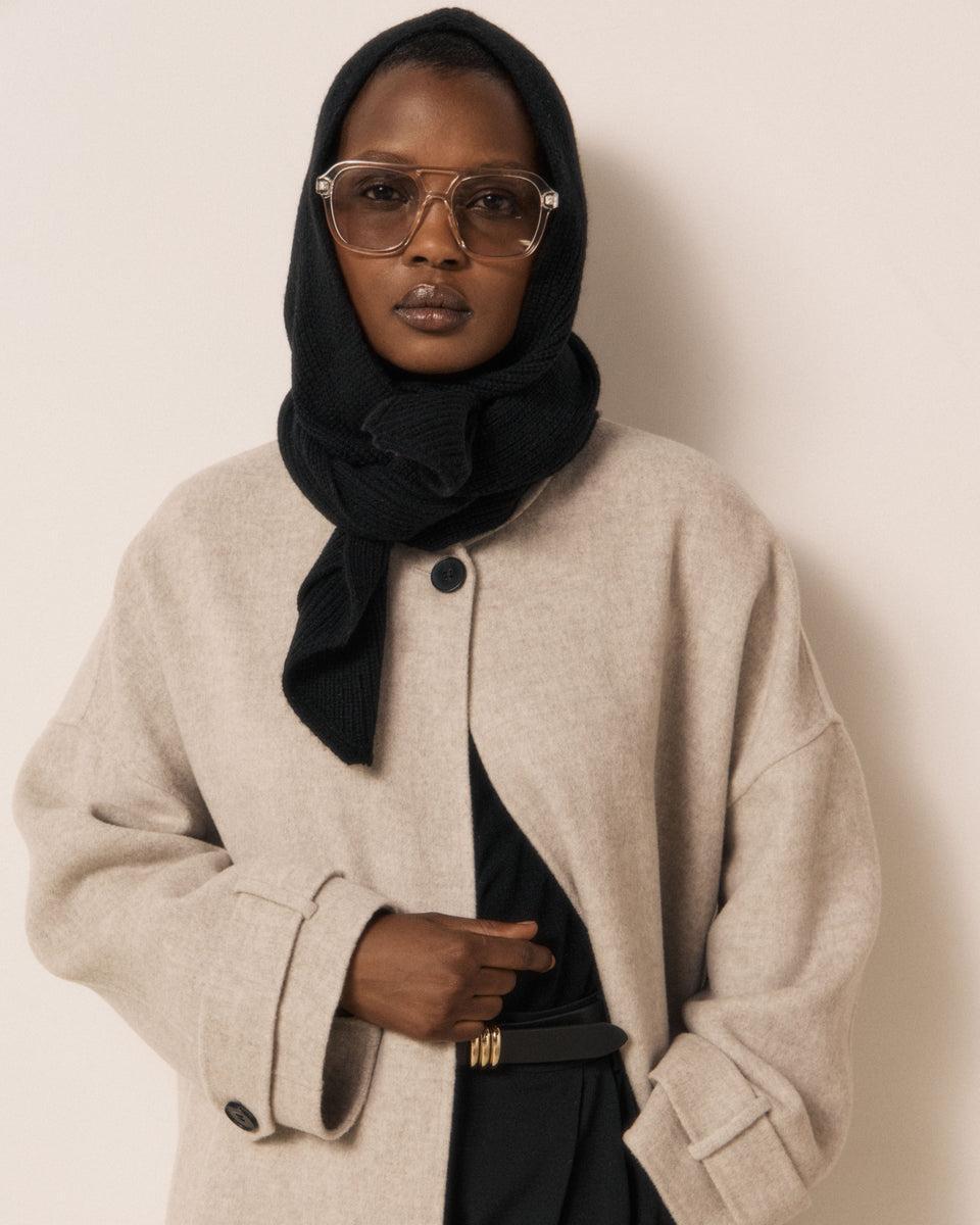 Passamontagna da donna in lana e cashmere nero Mera - Image 2