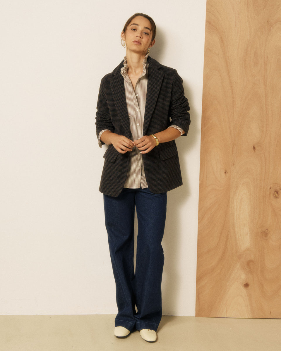 Damenjacke aus Tweed mit Hahnentritt in Braun & Schwarz Vittoria - Image 2