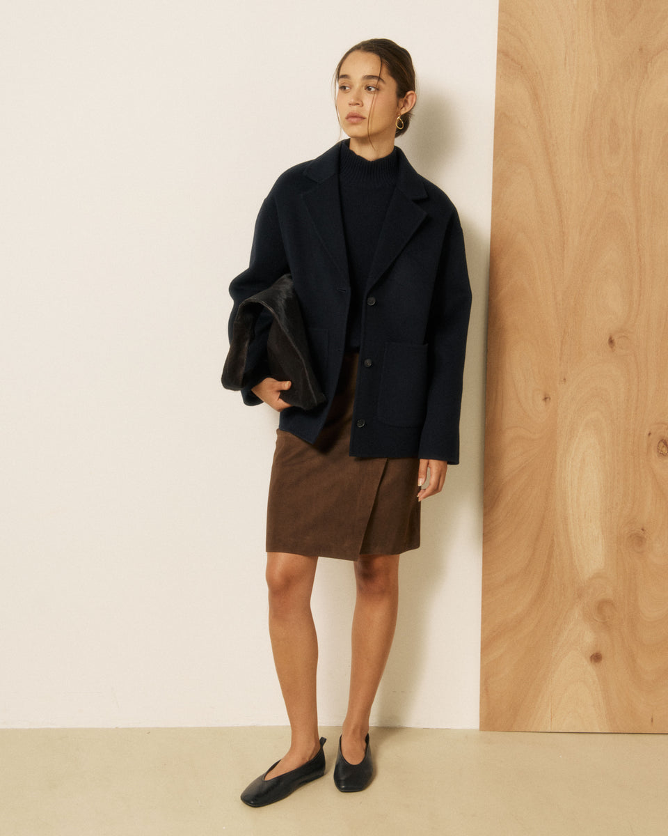 Vox Women's Navy Blue Double-faced Wool Jacket - Image principale