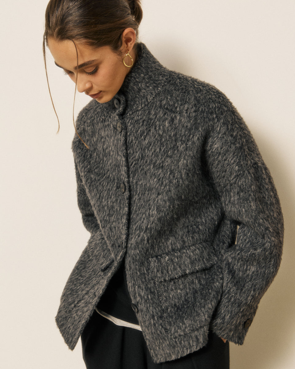 Vivien Women's Grey Double-Faced Wool & Alpaca Jacket - Image principale
