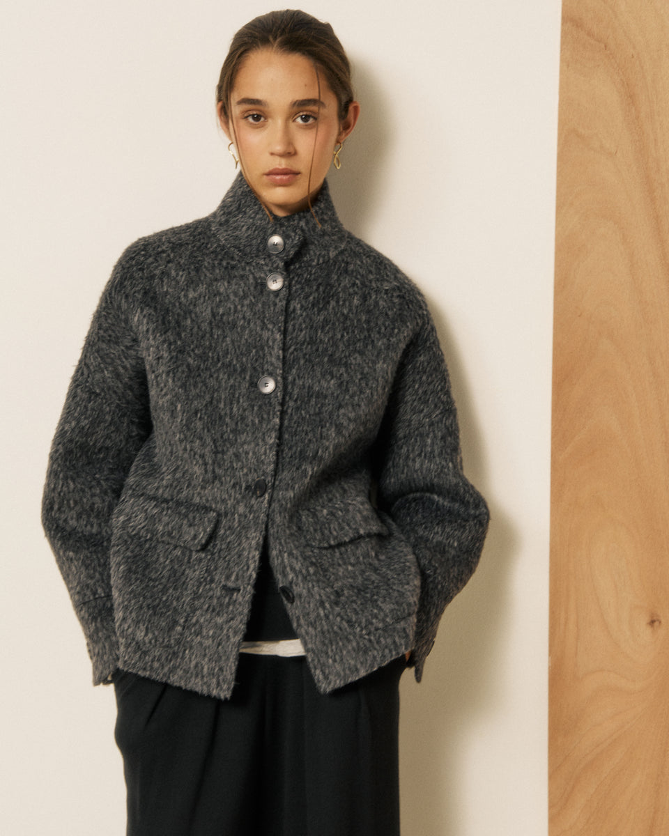 Vivien Women's Grey Double-Faced Wool & Alpaca Jacket - Image 3