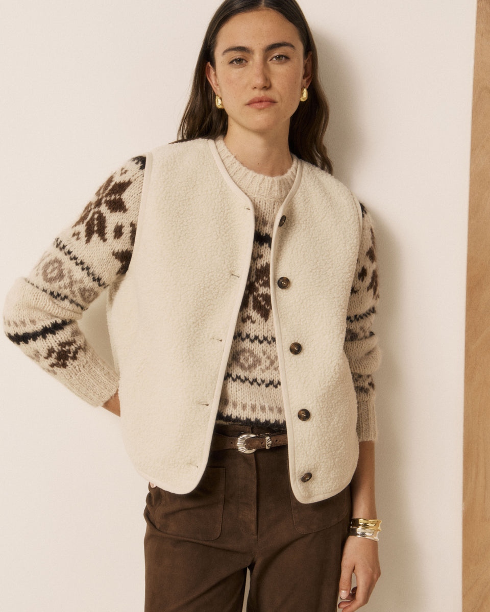 Damesvest van ecru sherpa Volt - Image 3