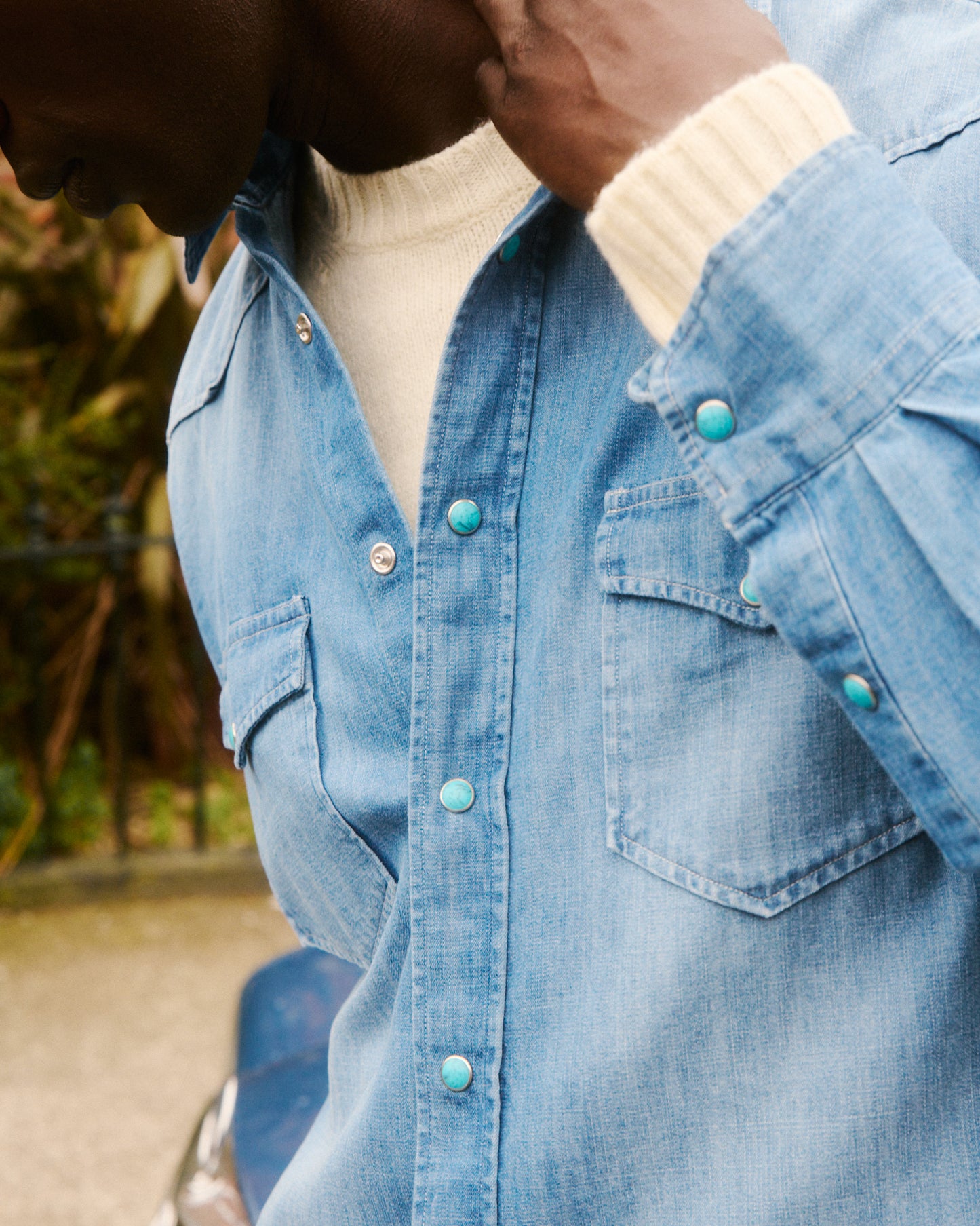 Chemise Homme en Denim Bleu Indigo Phoenix