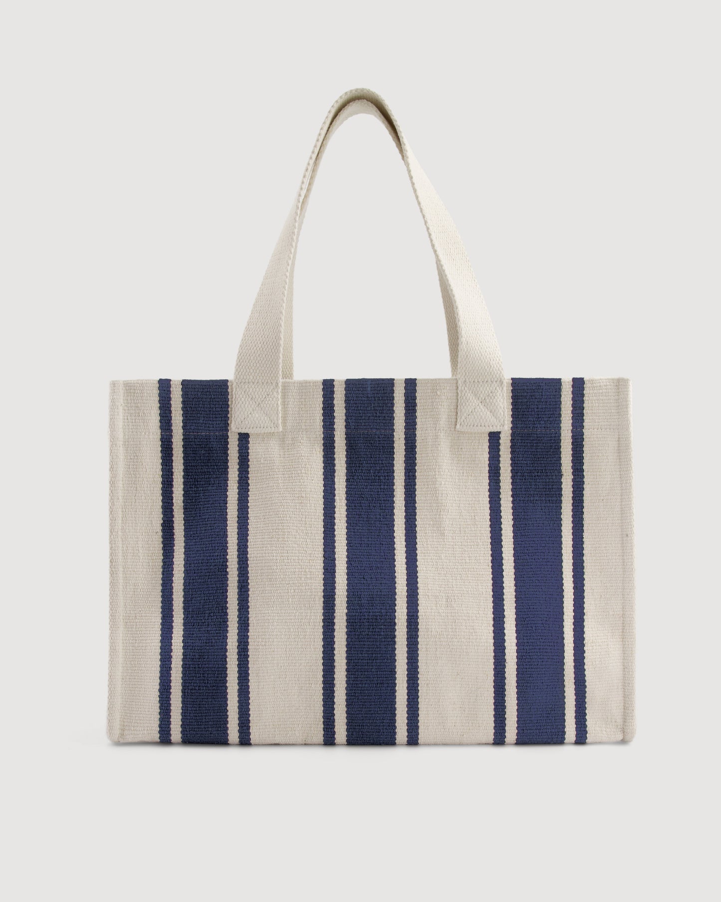 Sac Femme en Coton Rayé Bleu Marine Emilio