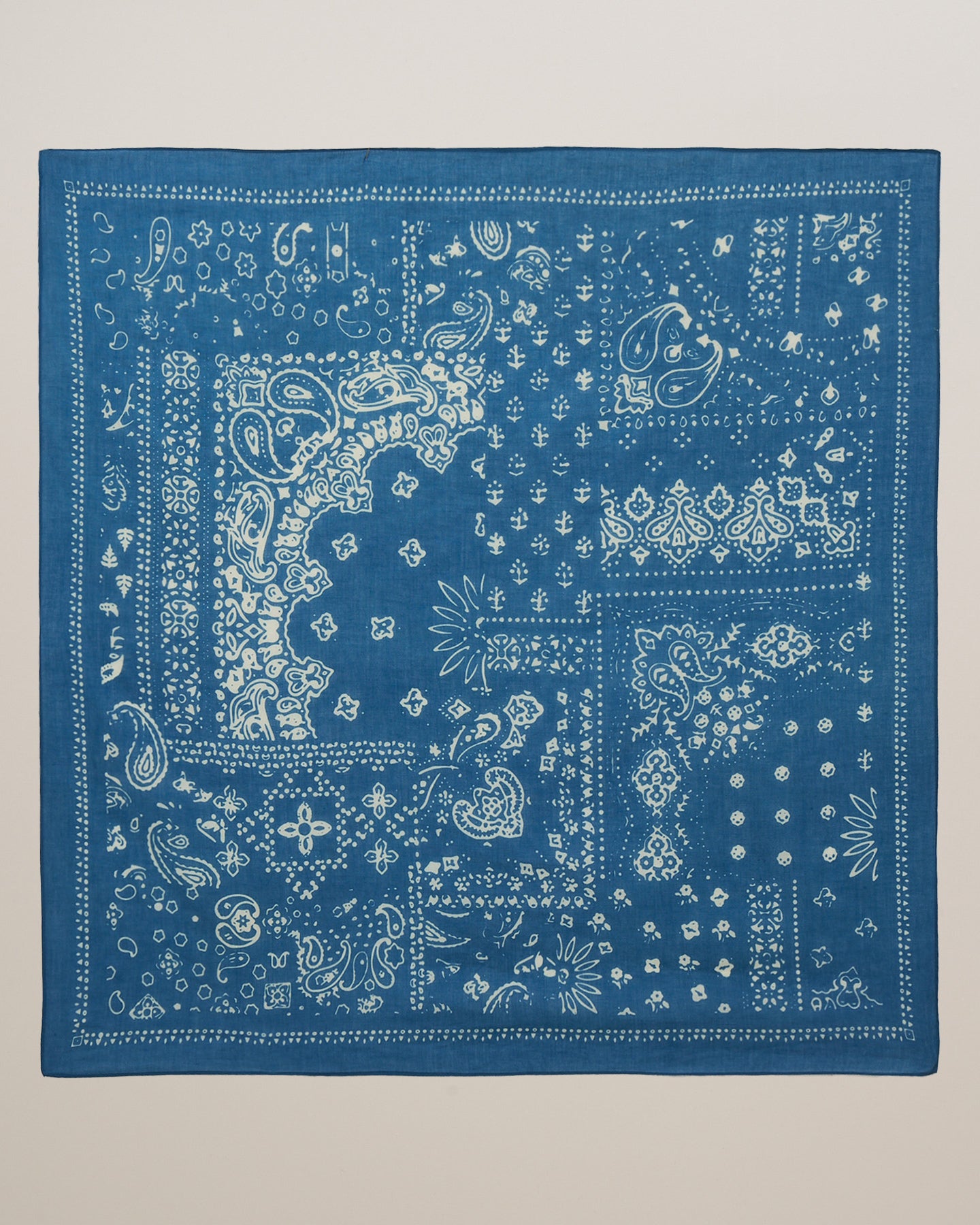 Women's Blue Patchwork Printed Cotton Bandana