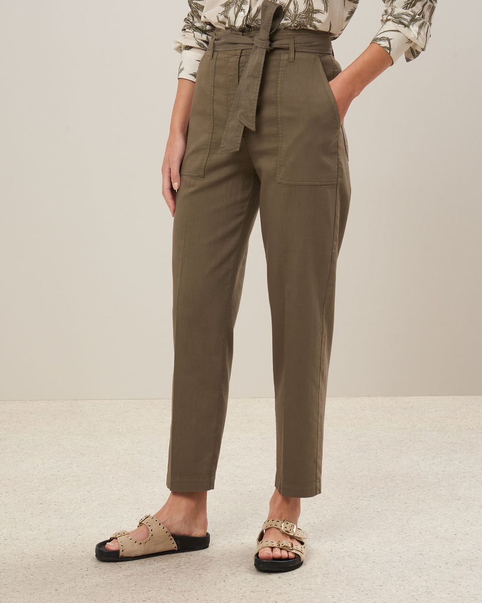 Pantalon Femme en coton Vert militaire Pila - Image alternative