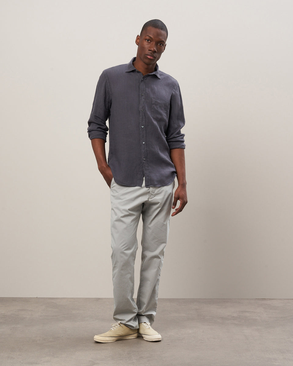 Paul Men's Charcoal Linen Shirt - Image alternative