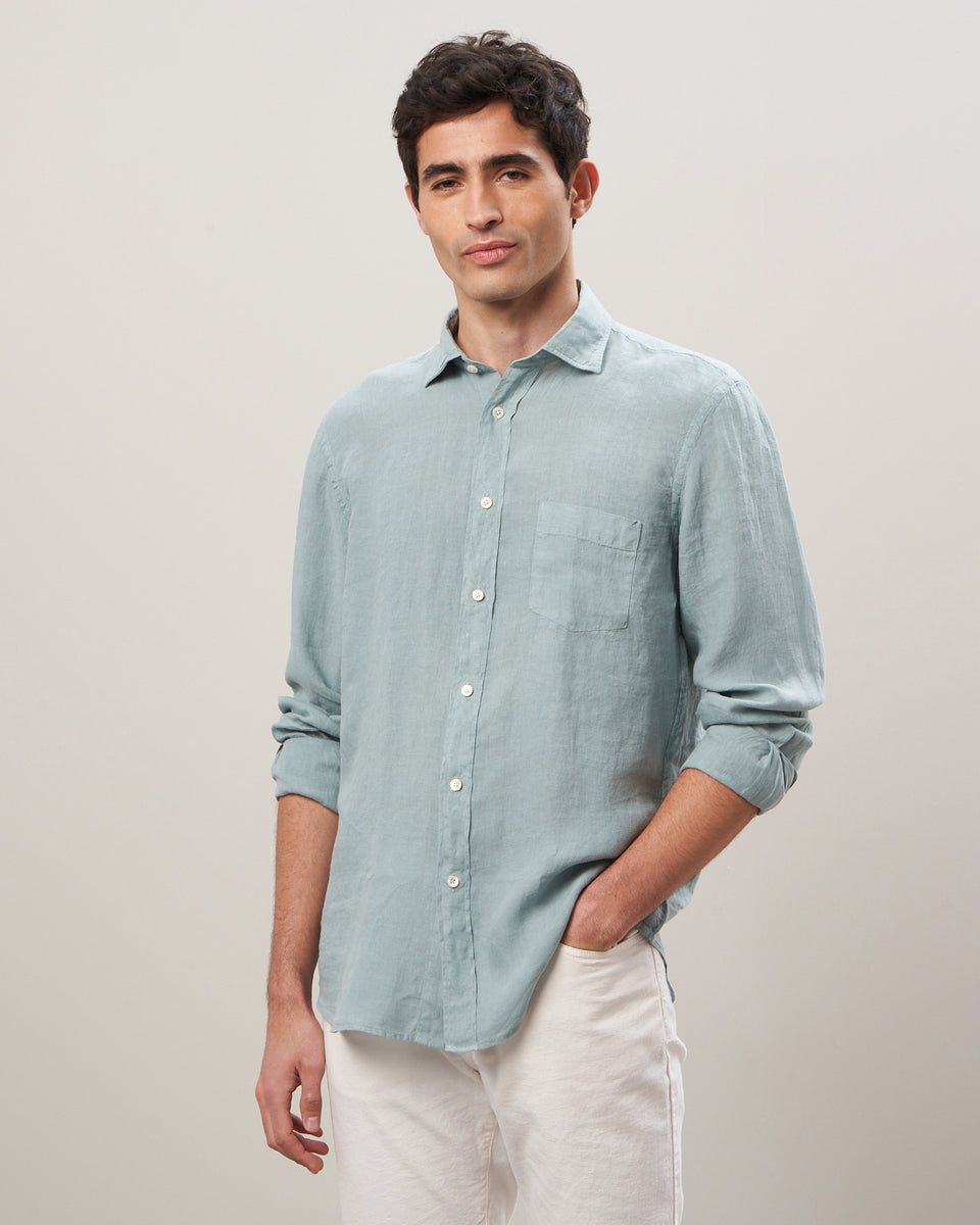 Paul Men's Sage Linen Shirt Paul - Image principale