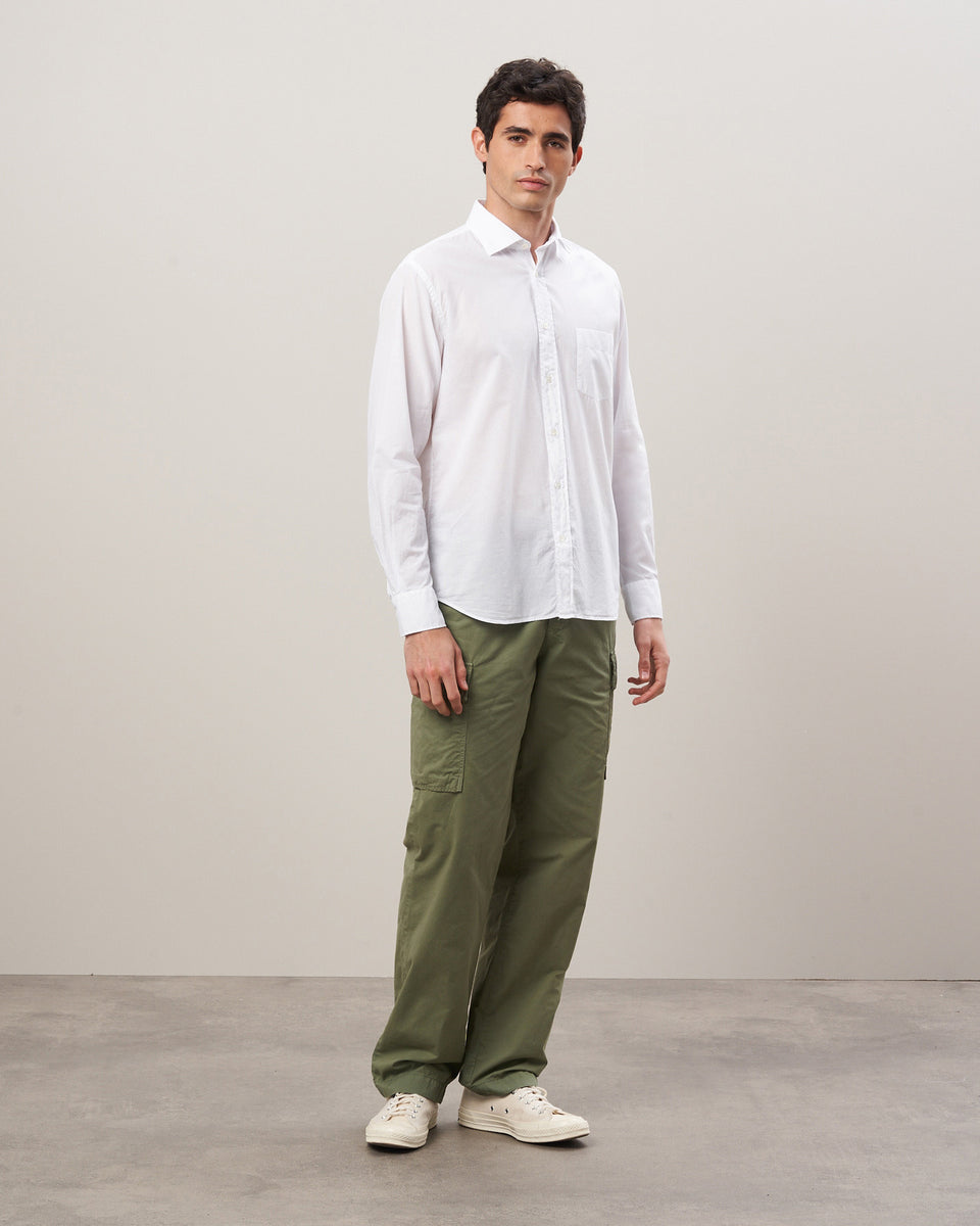 Paul Men's White Cotton Voile Shirt - Image alternative