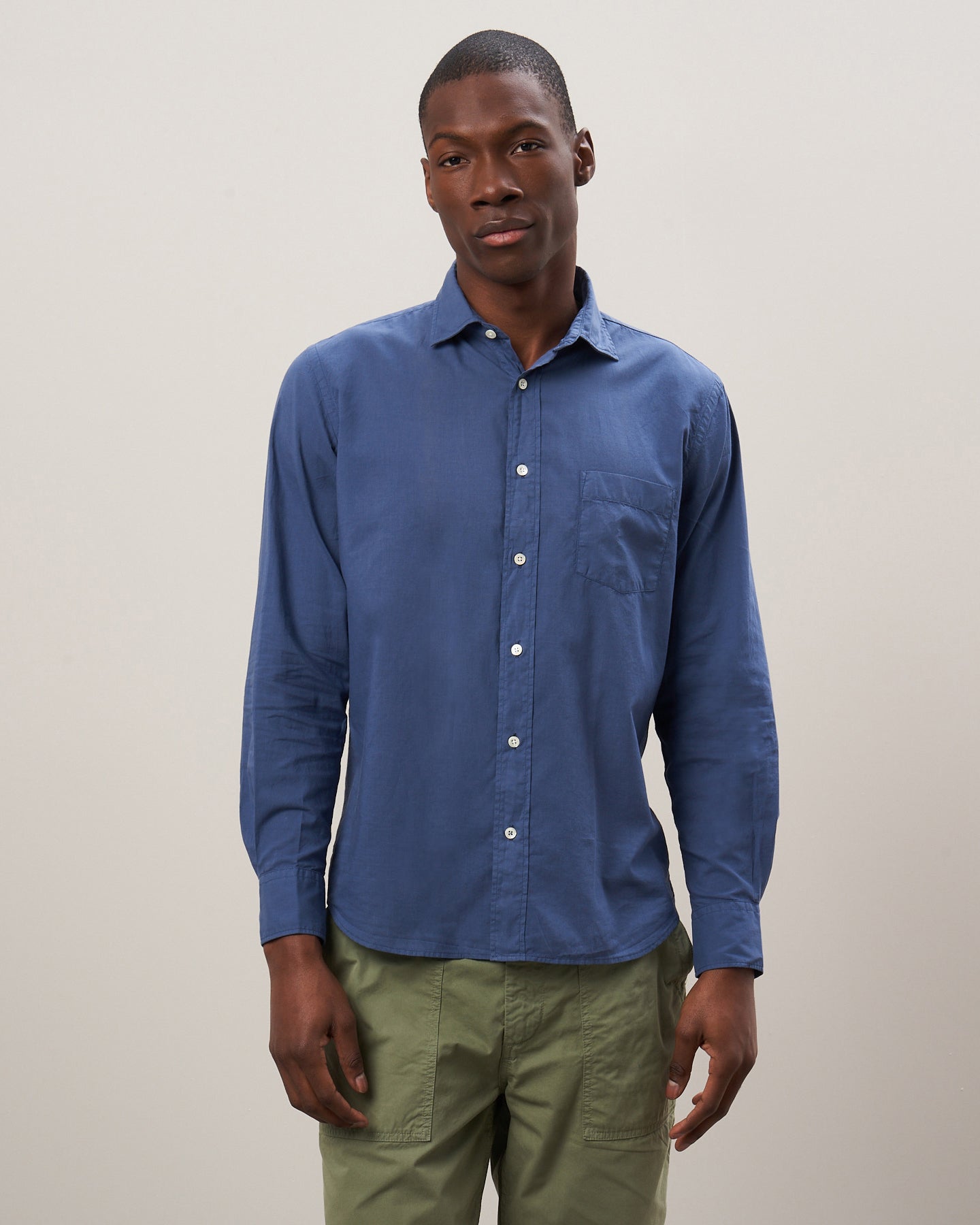 Paul Men's Cobalt Cotton Voile Shirt