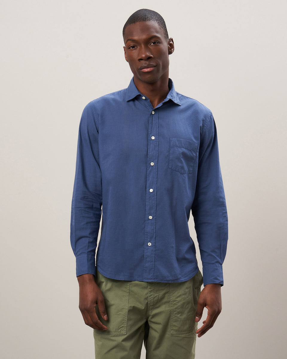 Paul Men's Cobalt Cotton Voile Shirt - Image principale