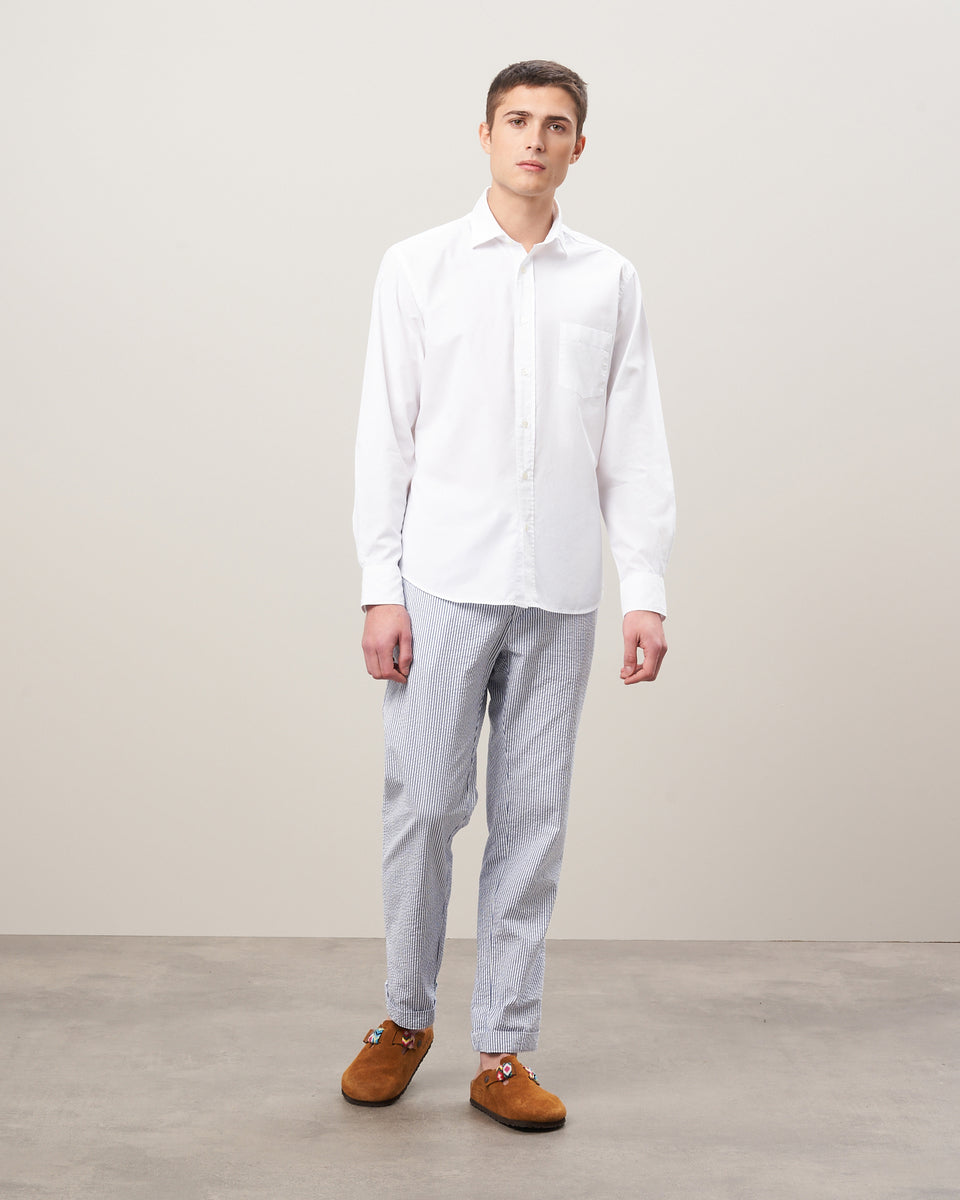 Paul Men's White Cotton Twill Shirt - Image alternative