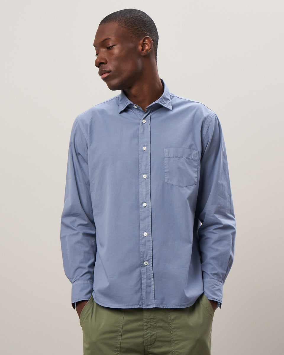 Paul Men's Blue Cotton Twill Shirt - Image principale