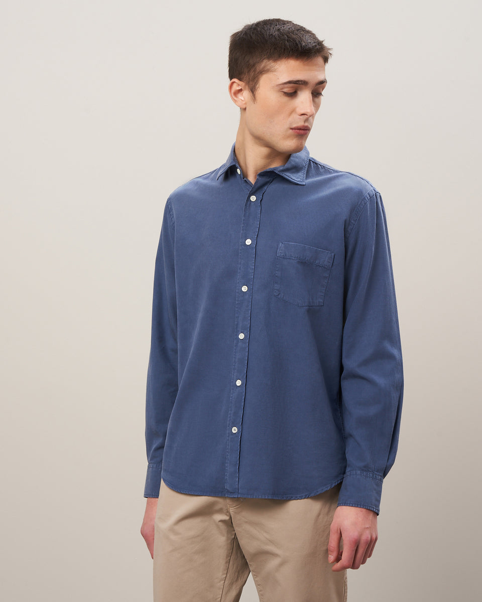 Paul Men's Cobalt Tencel-Cotton Shirt - Image principale