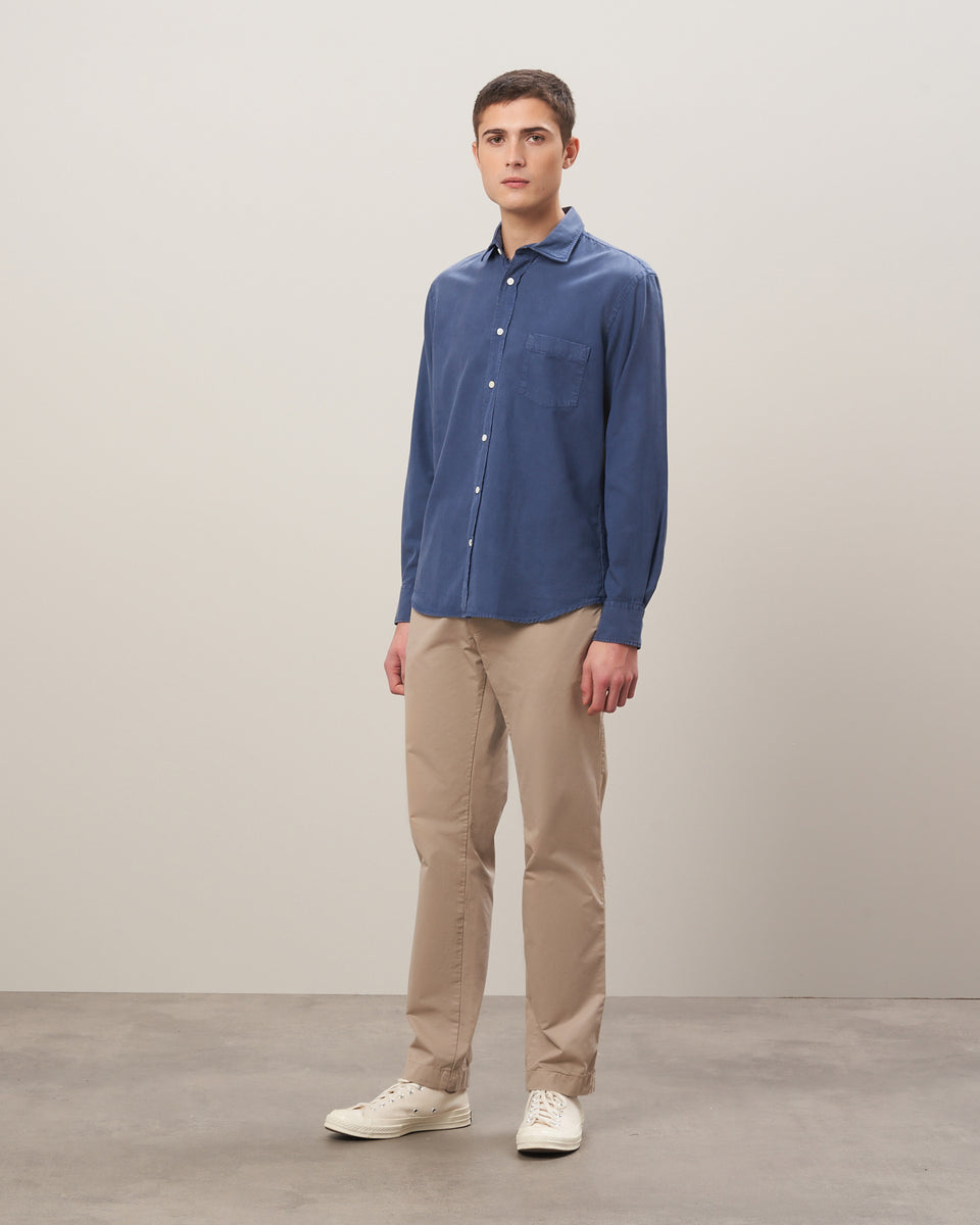 Paul Men's Cobalt Tencel-Cotton Shirt - Image alternative