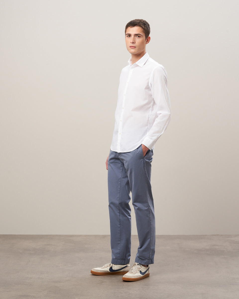 Sammy Men's White Cotton Voile Shirt - Image alternative