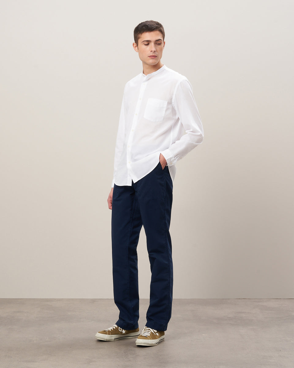 Premium Men's White Cotton Voile Shirt - Image alternative
