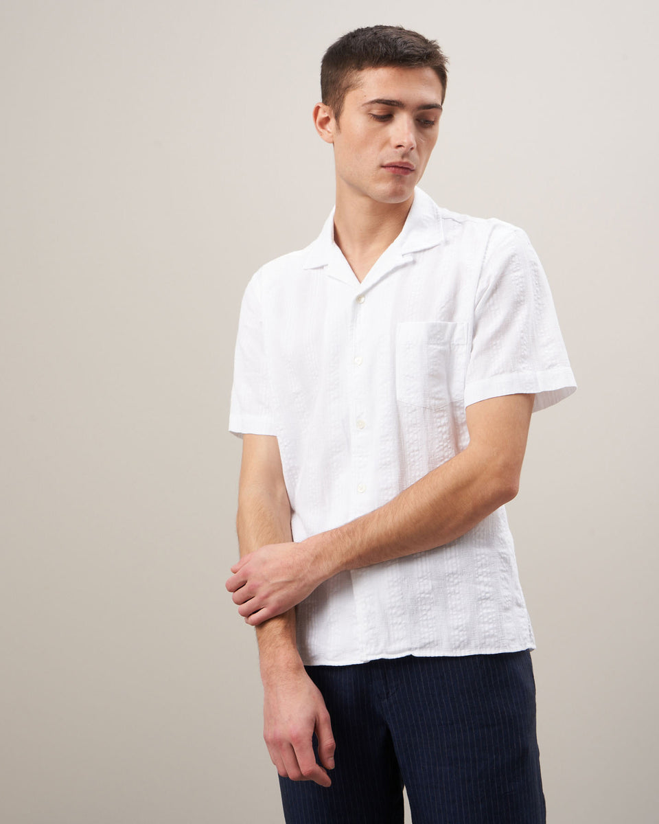 Palm Men's White Dobby Shirt - Image principale