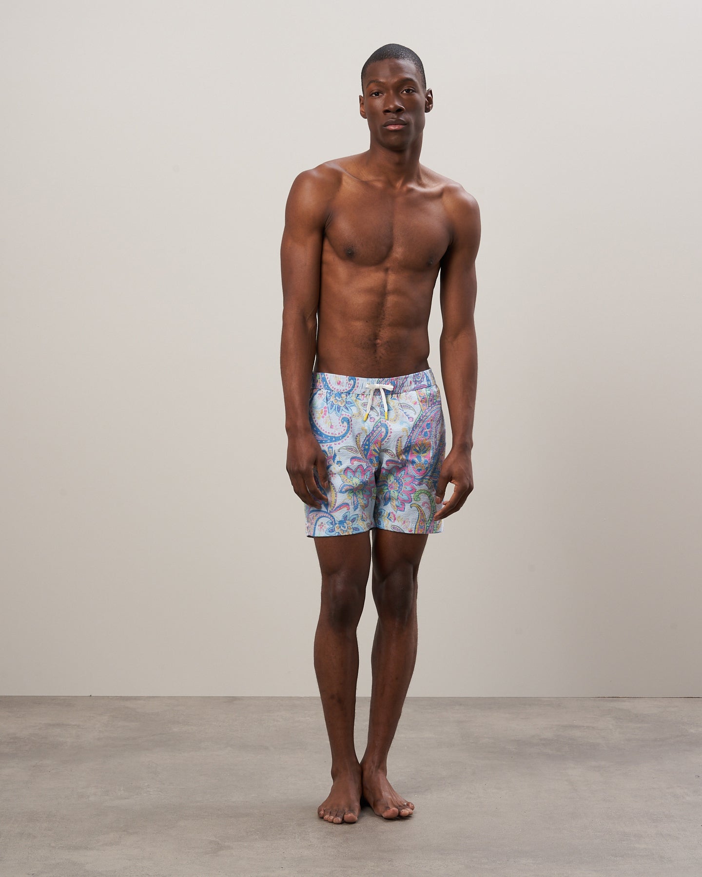 Men s Blue Printed Seersucker Swim Trunks Men s Jersey Hartford