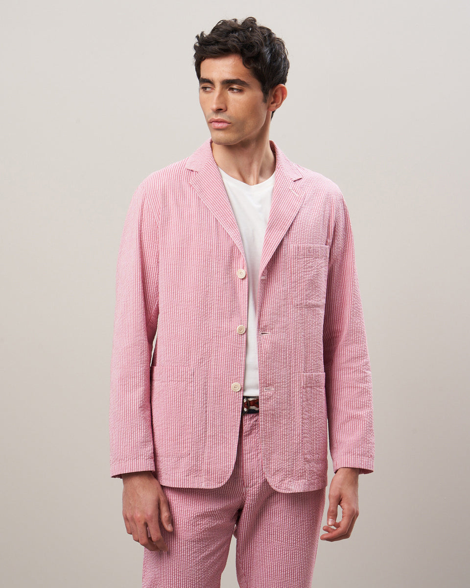 Jobby Men's Pink Seersucker Jacket - Image principale