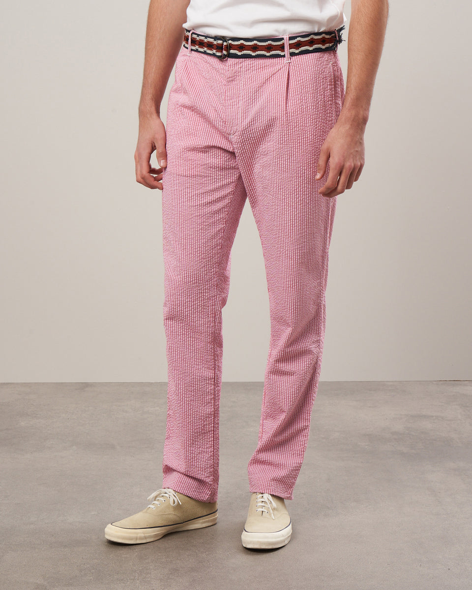 Pantalon Homme en seersucker Rose Tanker - Image alternative