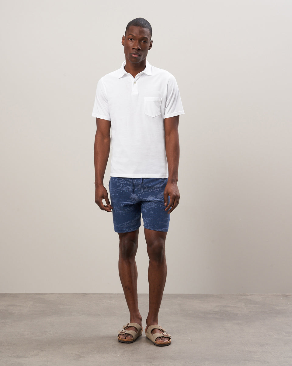 Men's White Cotton Jersey Polo - Image alternative
