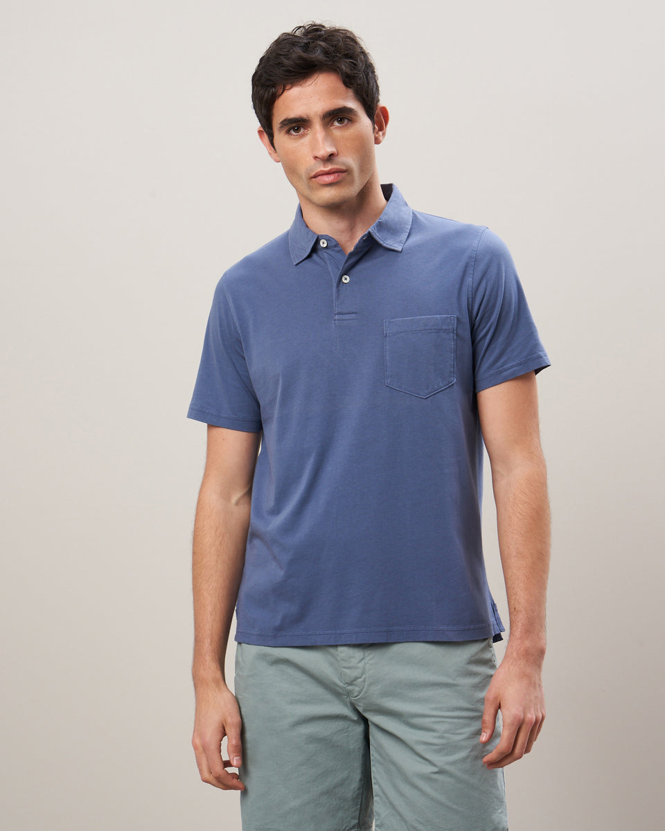 Men's Cobalt Cotton Jersey Polo - Image principale
