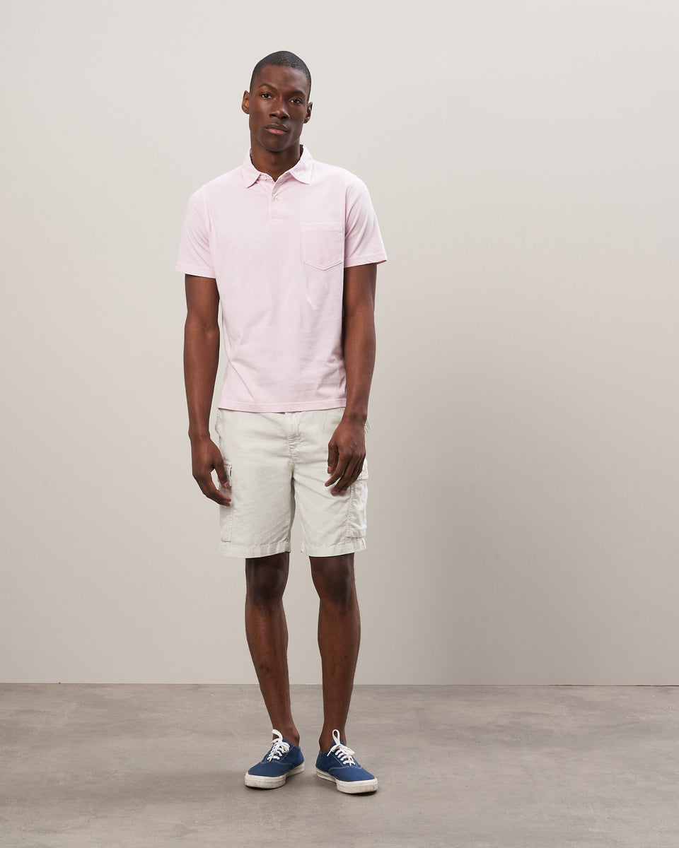 Men's Faded Pink Cotton Jersey Polo - Image alternative