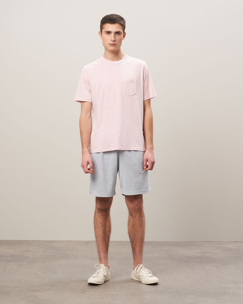 Men's Faded Pink Round-Neck Slub Jersey Tee Shirt - Image alternative