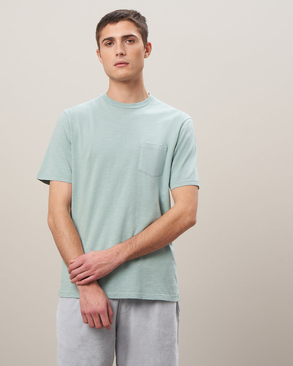 Men's Sage Round-neck Slub Jersey Tee Shirt - Image principale