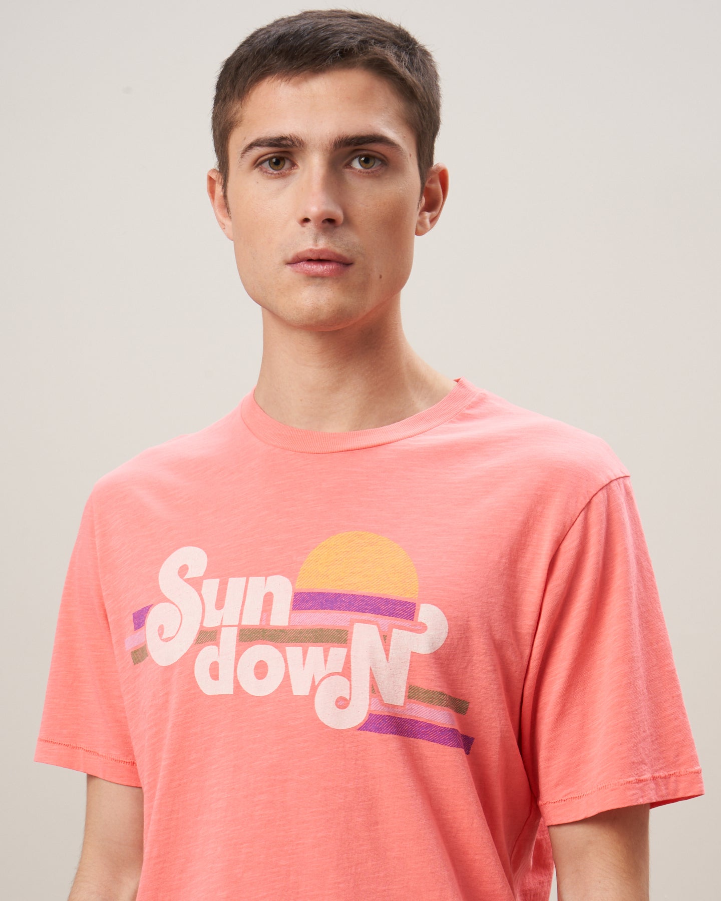 Tee Shirt Homme en jersey imprimé Corail Sundown BB75304-11