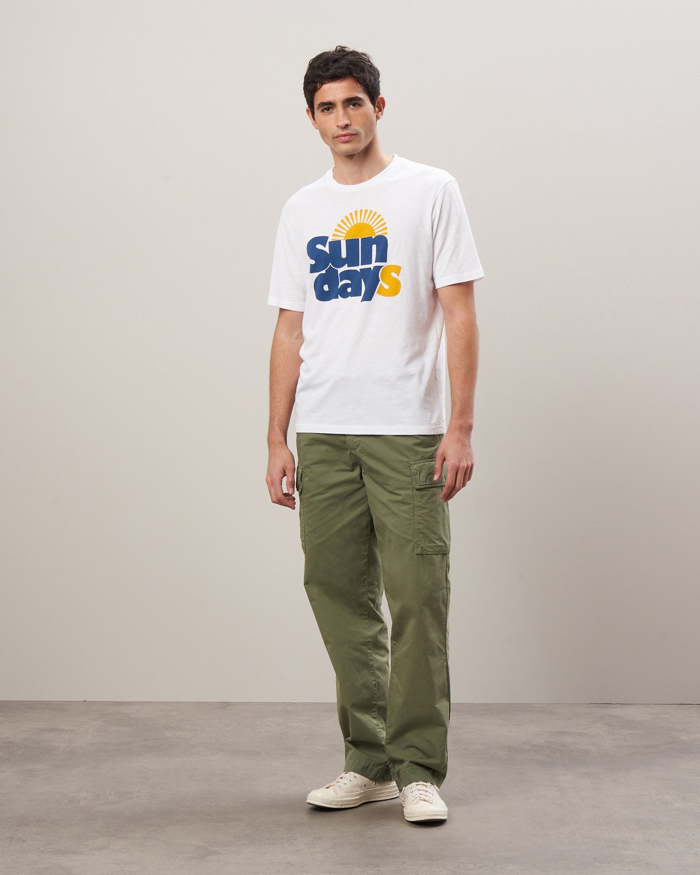 Tee Shirt Homme en jersey imprimé Blanc Sundays BB78304-01