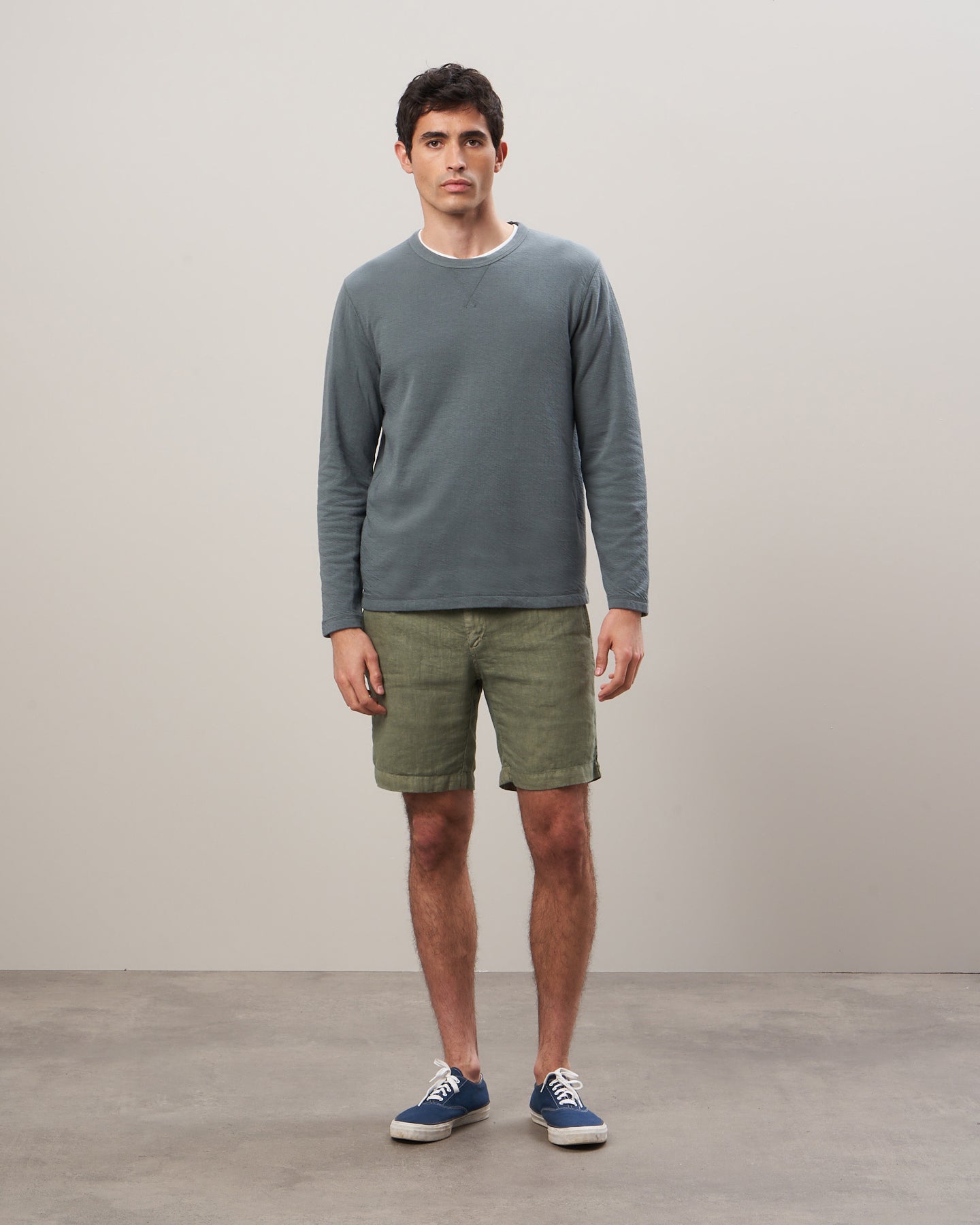 Sweatshirt Homme en coton Vert olive BB84307-04