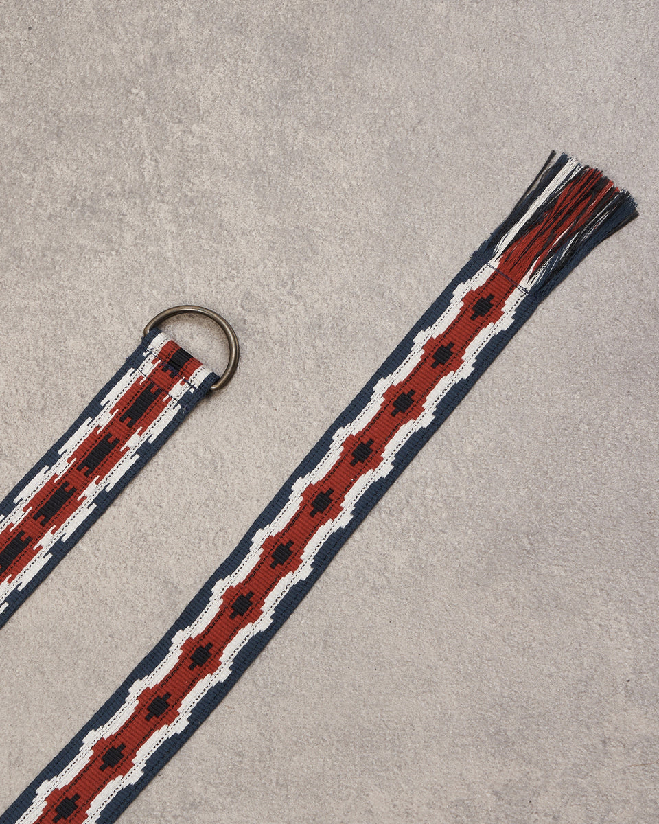 Men's Navy & Rust Woven Belt - Image principale