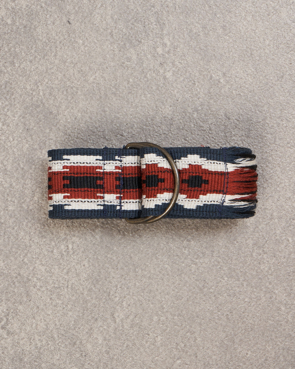 Men's Navy & Rust Woven Belt - Image alternative