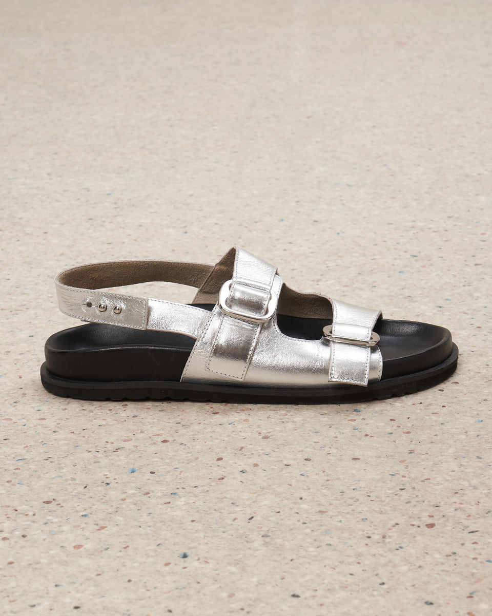 Edith Women's Silver Leather Sandals - Image principale
