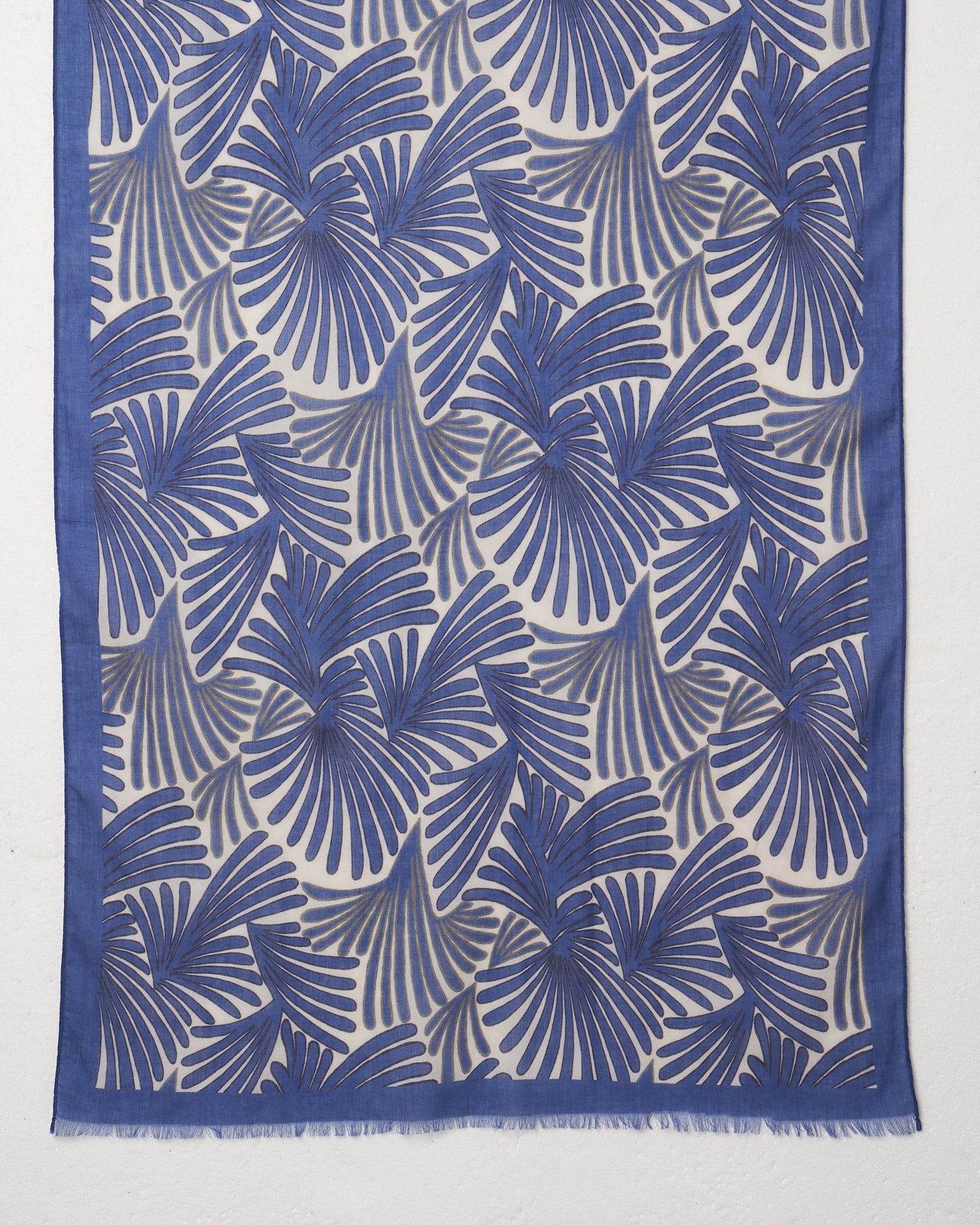 Echarpe Homme en coton imprimé palmiers Bleu BBB2410-01