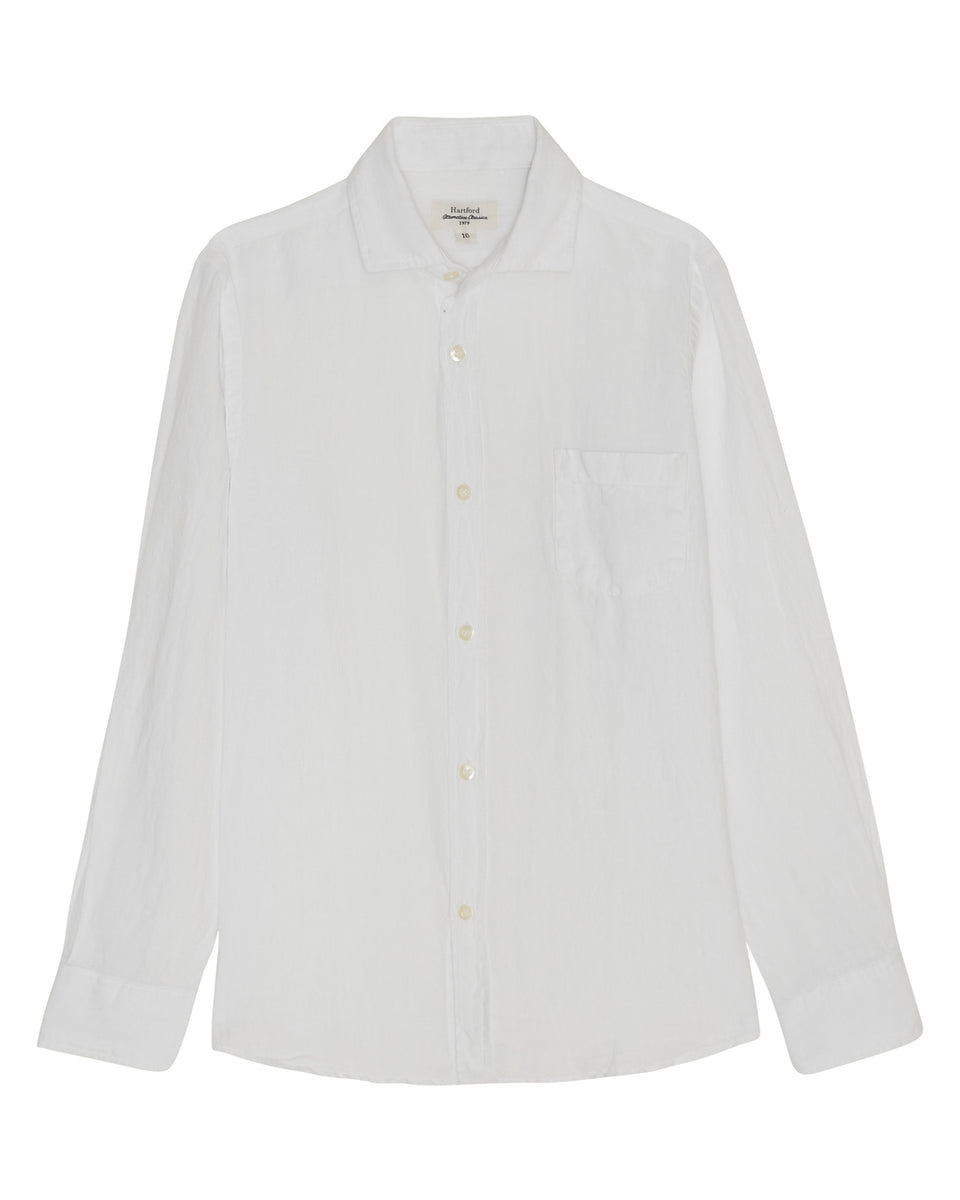 Paul Boys' White Linen Shirt - Image principale