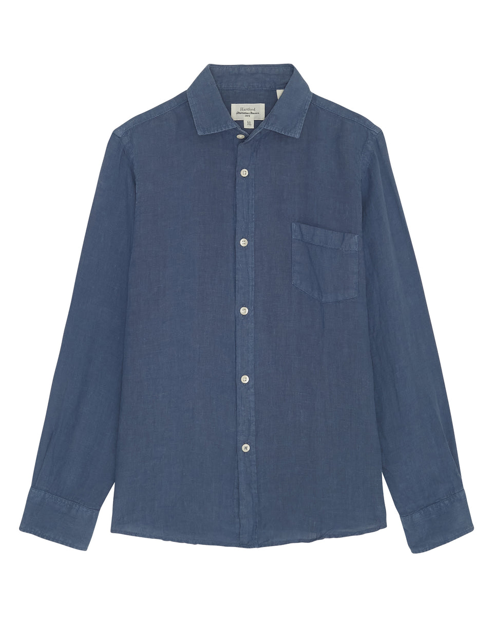 Paul Boys' Cobalt Linen Shirt - Image principale
