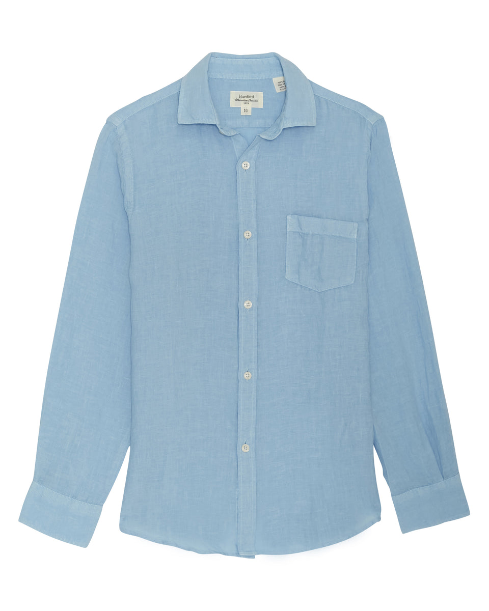 Paul Boys' Light Blue Linen Shirt - Image principale