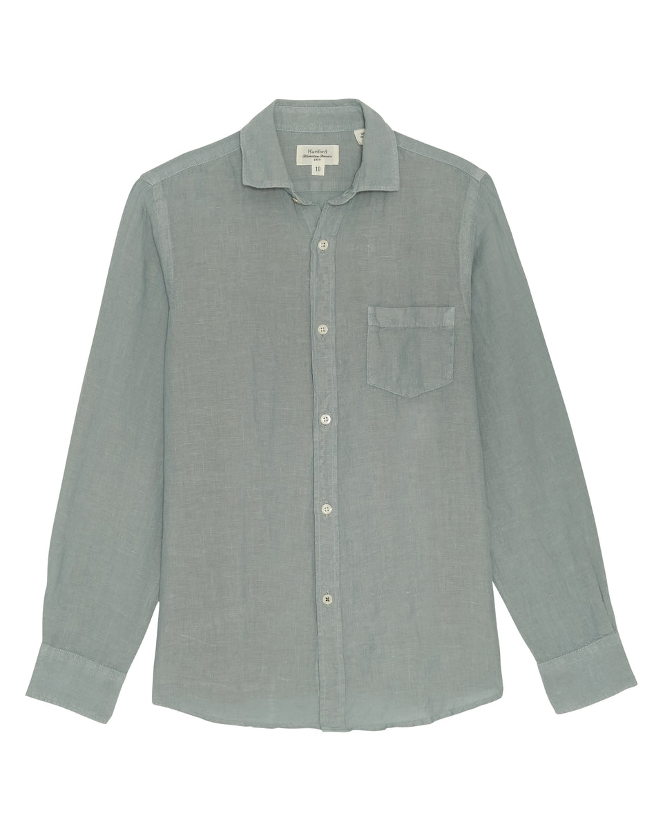 Paul Boy's Sage Linen Shirt - Image principale